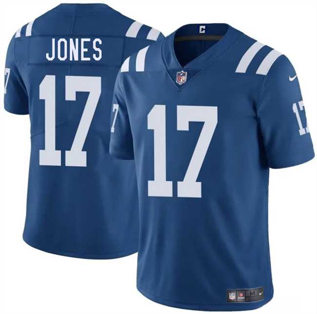 Men & Women & Youth Indianapolis Colts #17 Daniel Jones Blue 2025 Vapor Limited Stitched Jersey